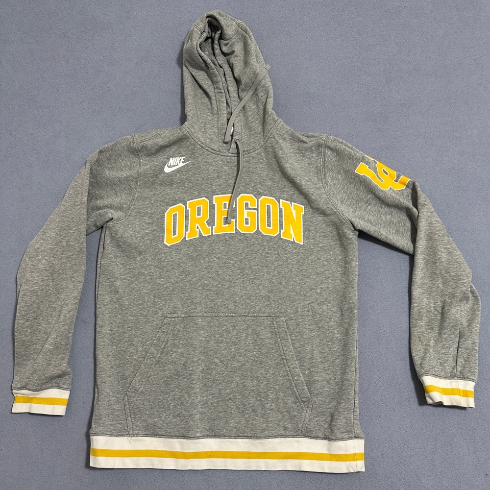 Nike Oregon Pullover Hoodie Long Sleeves Stretch Casual Gray Mens Size Large